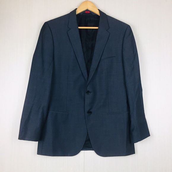 HUGO BOSS Men Gray Virgin Wool Red Tag Super 100 Sport Coat Blazer 42S (48R) - Picture 1 of 12